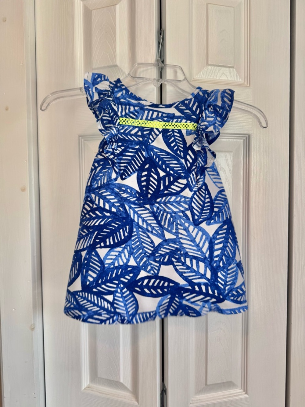 Cat & Jack Girls Blue Leaf Print Sundress